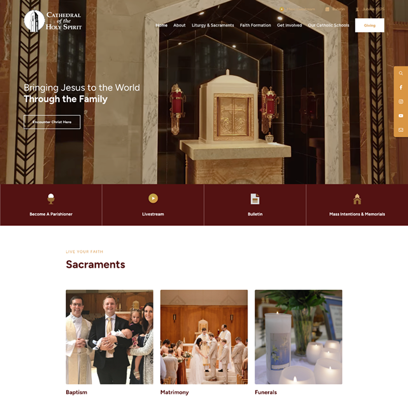 St Louis Waco Catholic Church custom website design