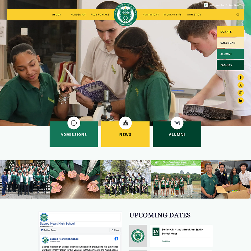 Notre Dame Academy Catholic custom design website