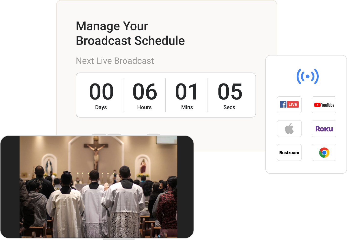 Live stream video directly on your website, Facebook, YouTube and more!