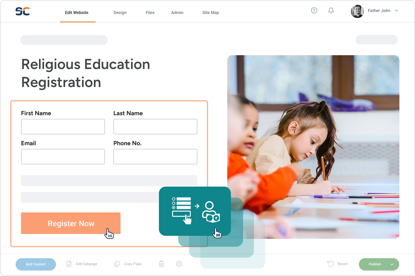 Religious education registration forms