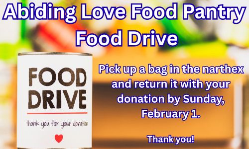 Food Drive for Abiding Love Food Pantry