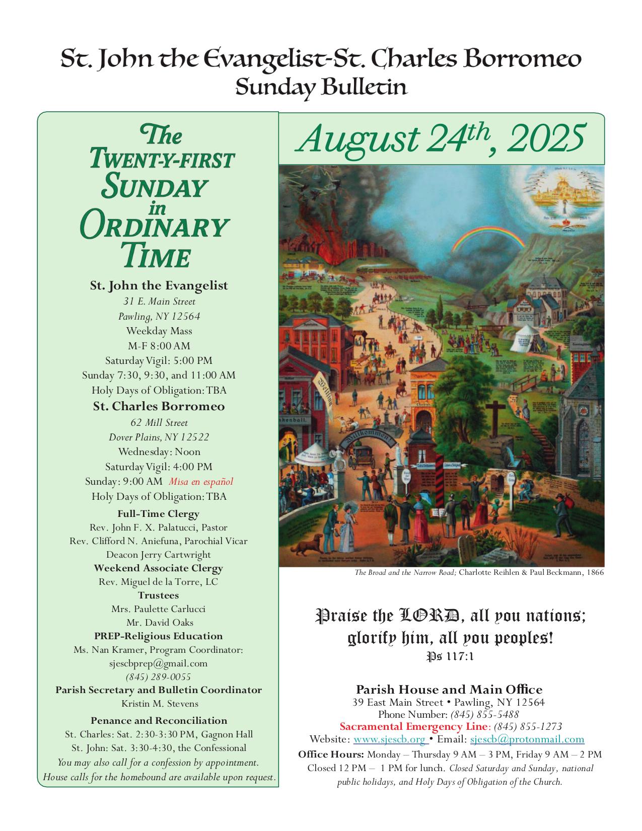 august 24, 2025 Bulletin