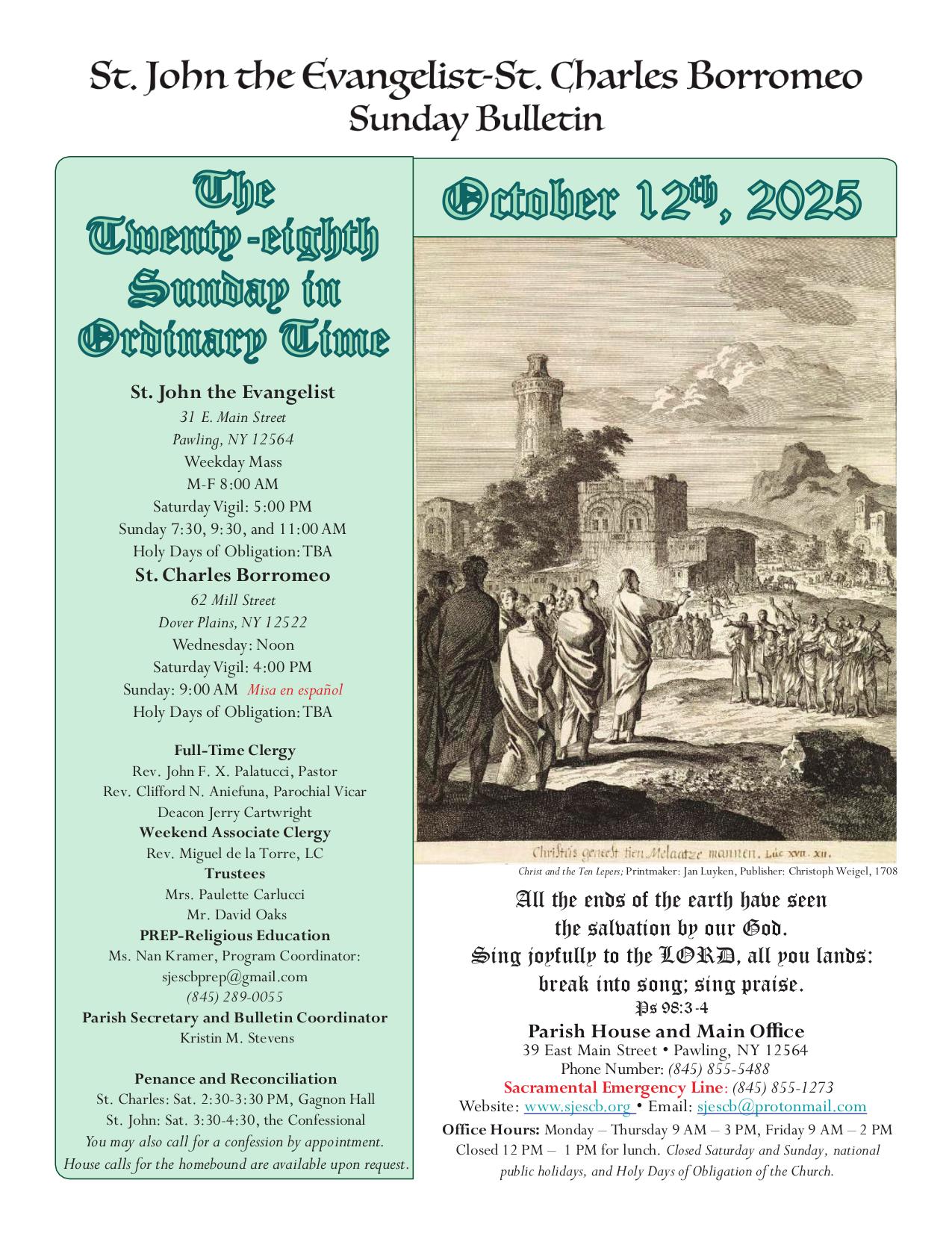 october 12, 2025 Bulletin