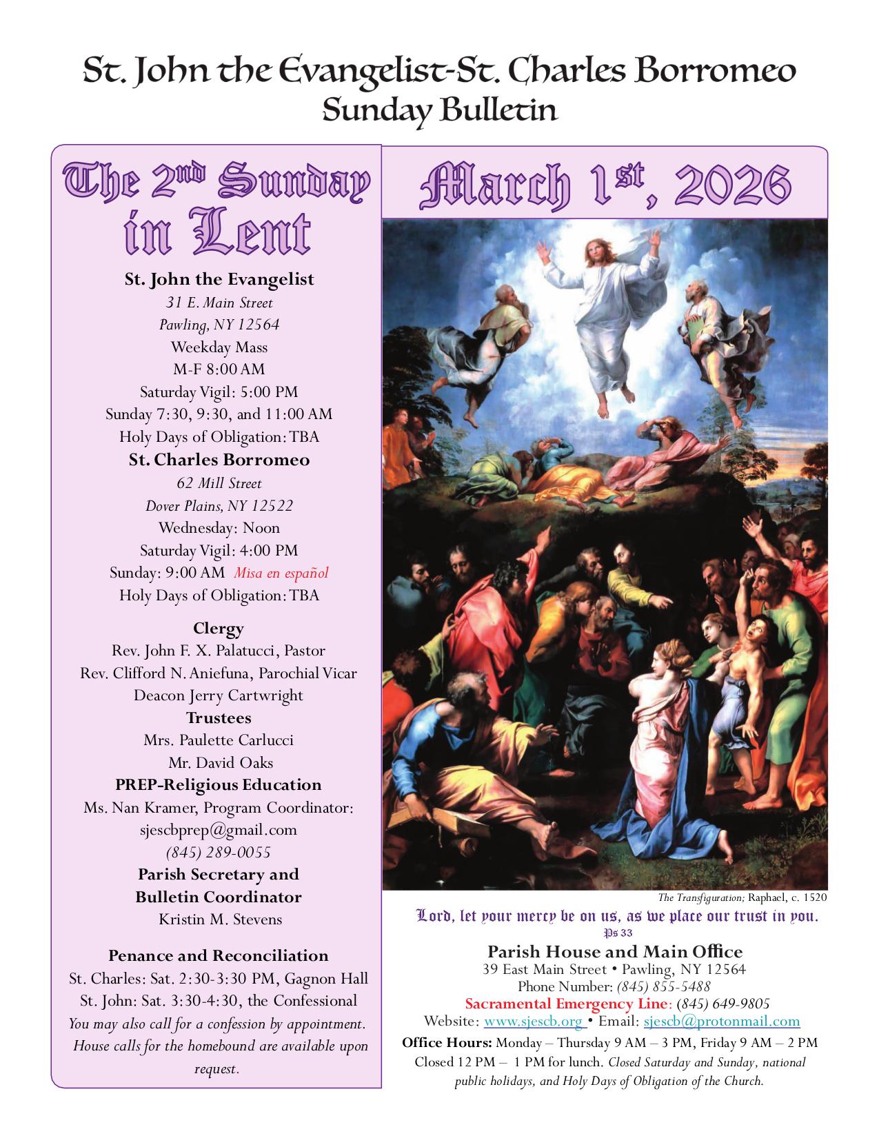 march 1, 2026 Bulletin