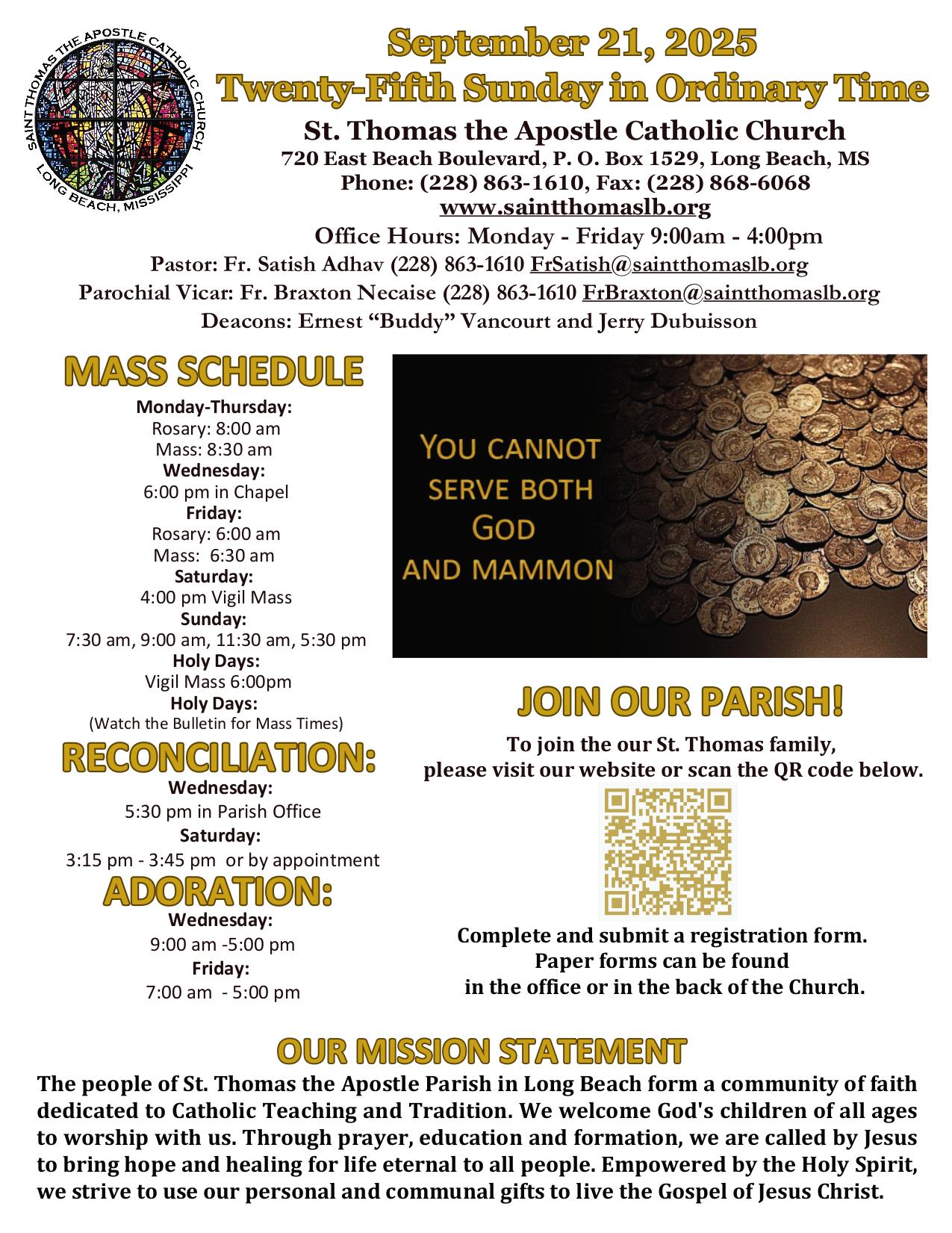 september 21, 2025 Bulletin