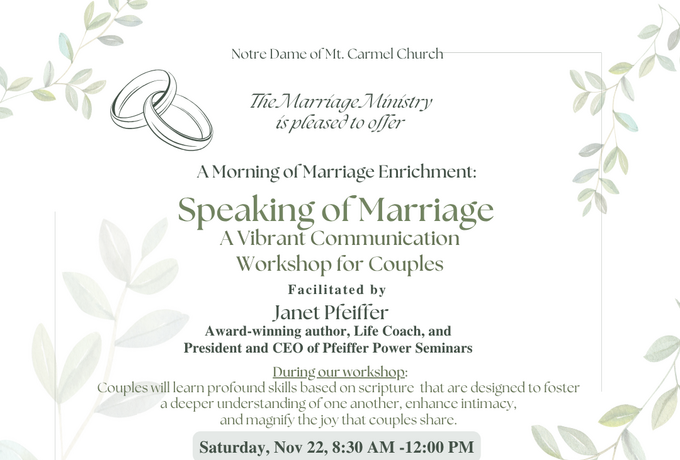 Marriage Ministry Workshop