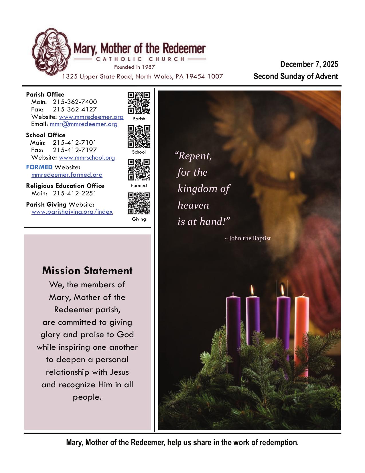 december 7, 2025 Bulletin