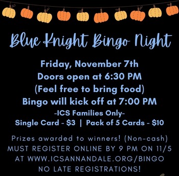 Blue Knight Bingo Night