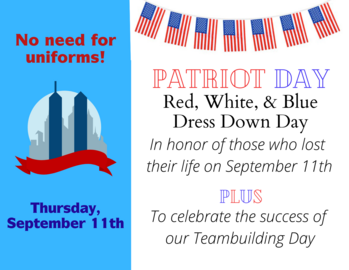 Red, White, & Blue Dress Down Day