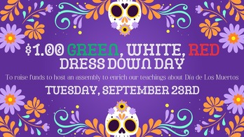 $1.00 Green, White, Red Dress Down Day
