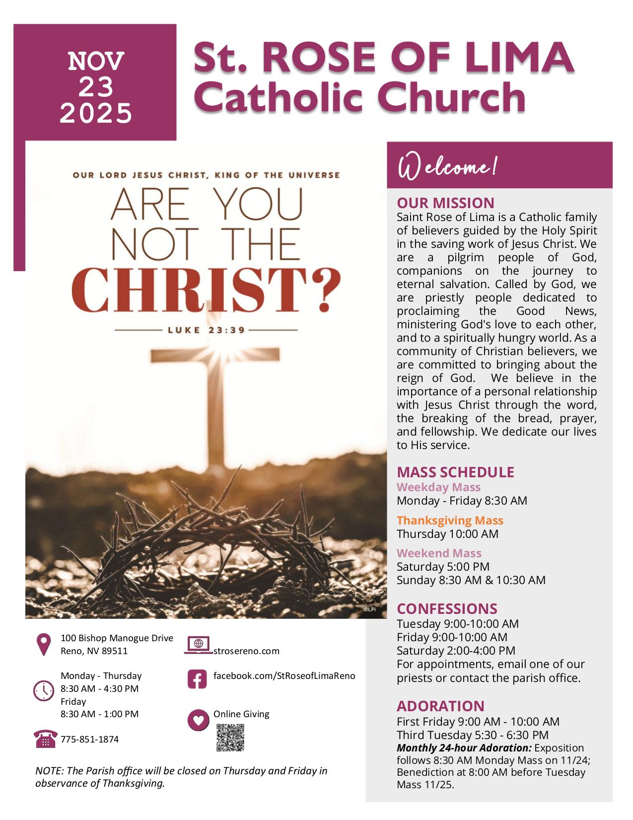 november 23, 2025 Bulletin