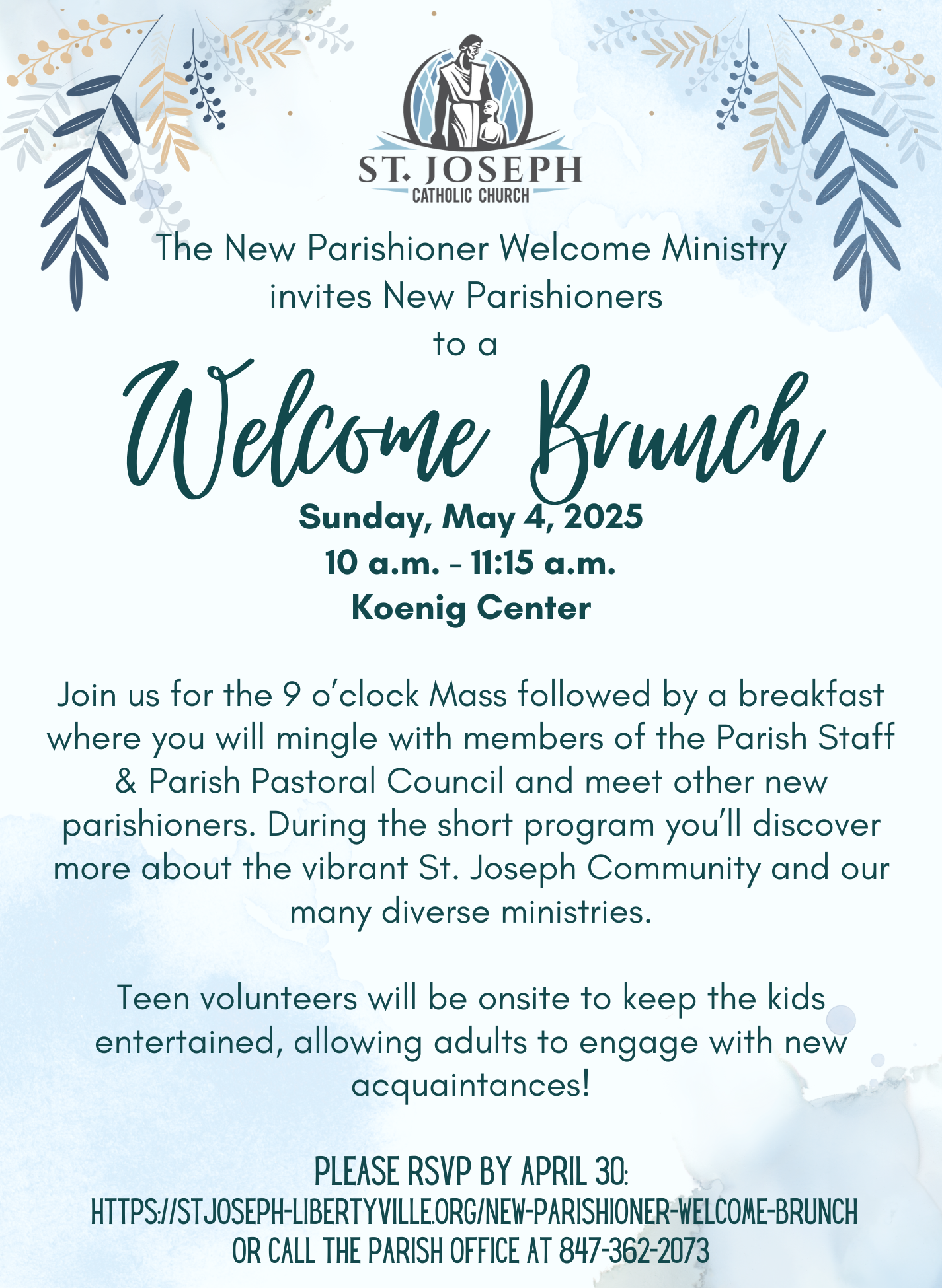 New parishioner welcome invitation image