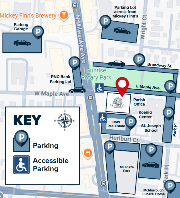 St. Joseph Where to Park Map