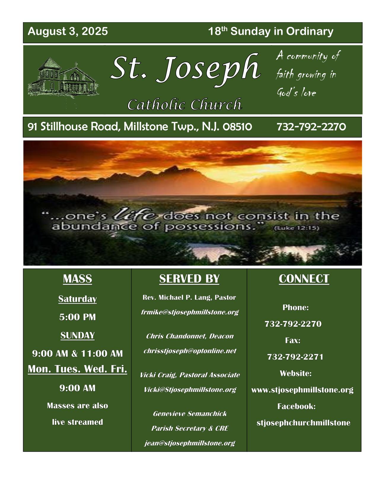 august 3, 2025 Bulletin