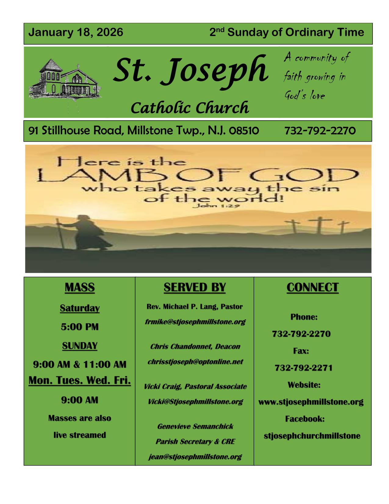 january 18, 2026 Bulletin