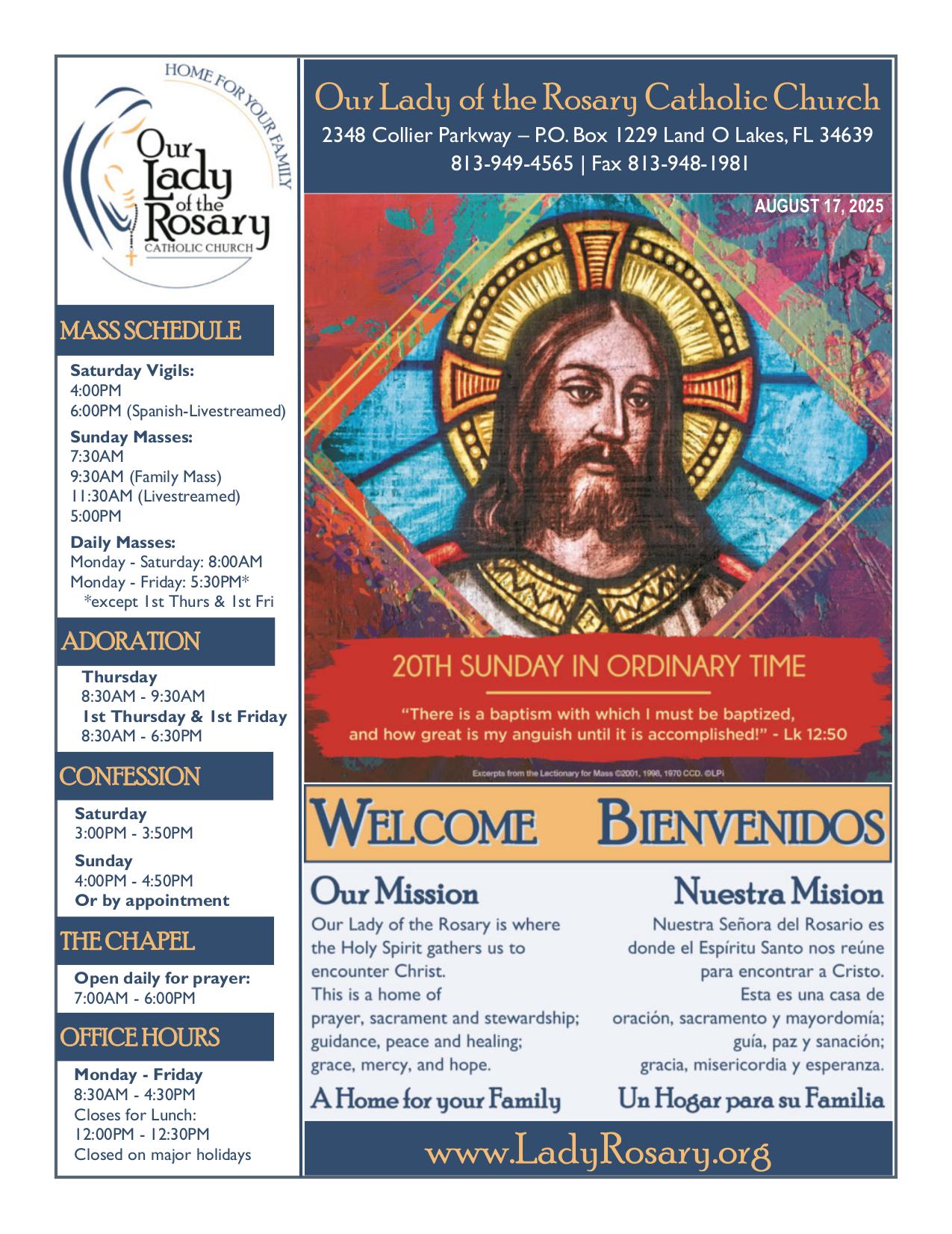 august 17, 2025 Bulletin