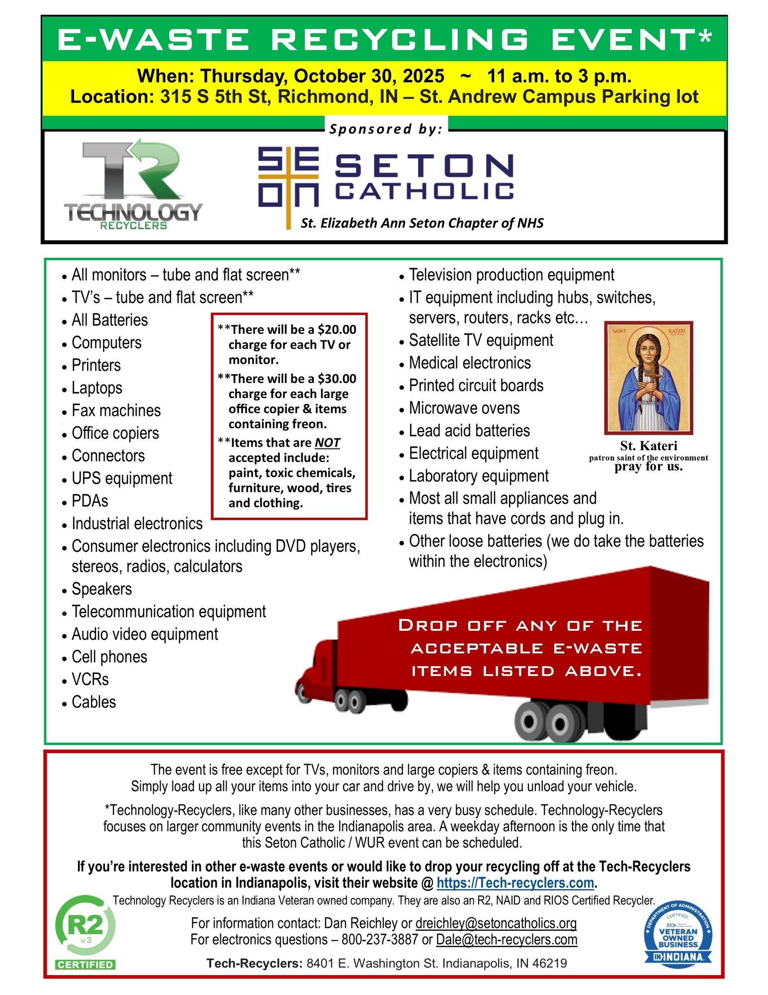 E-WASTE RECYCLING EVENT/St. Andrew's Parking Lot