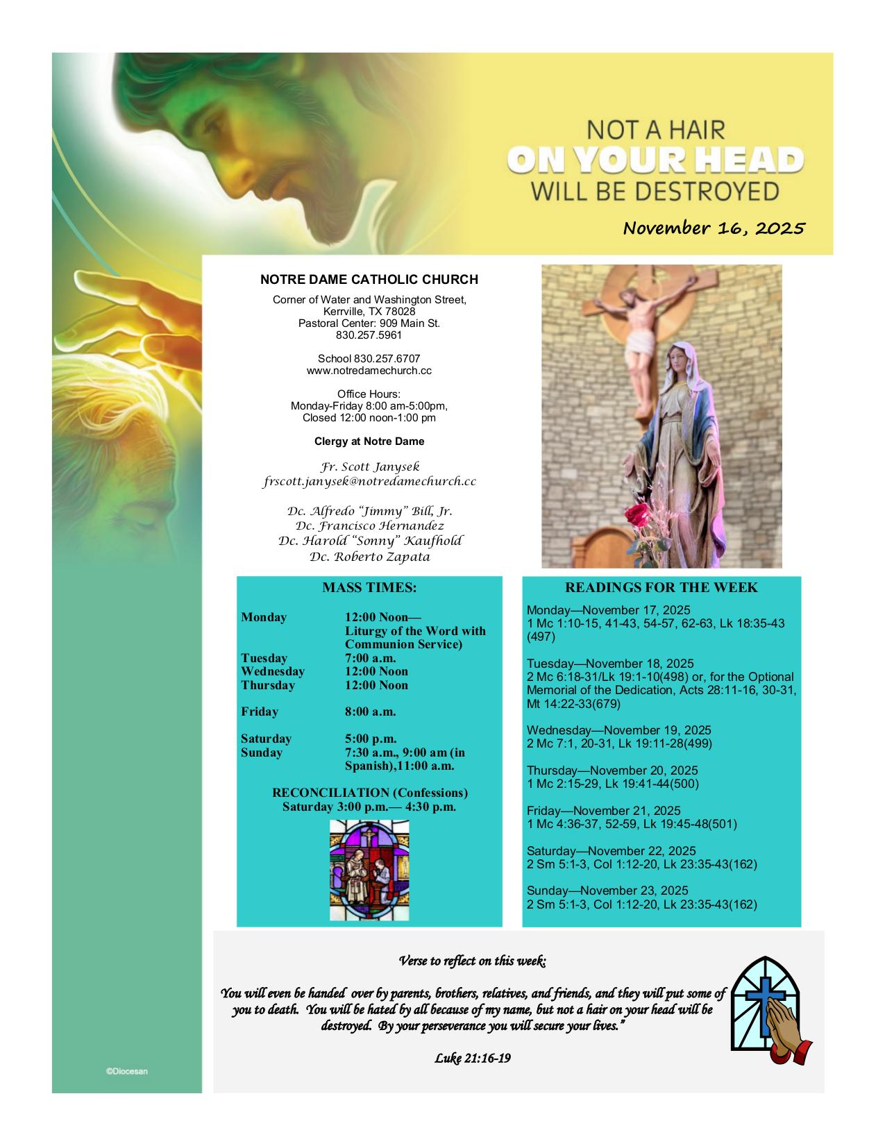 november 16, 2025 Bulletin