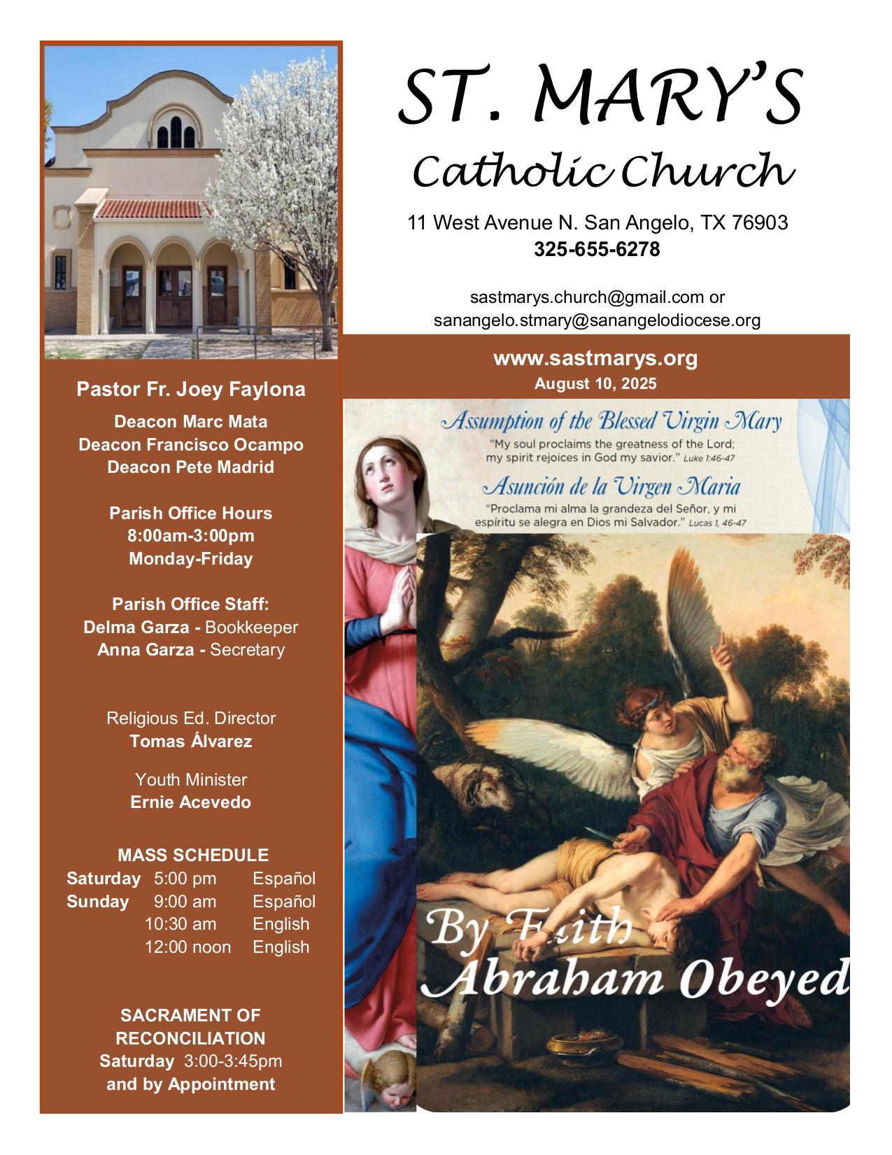 august 10, 2025 Bulletin
