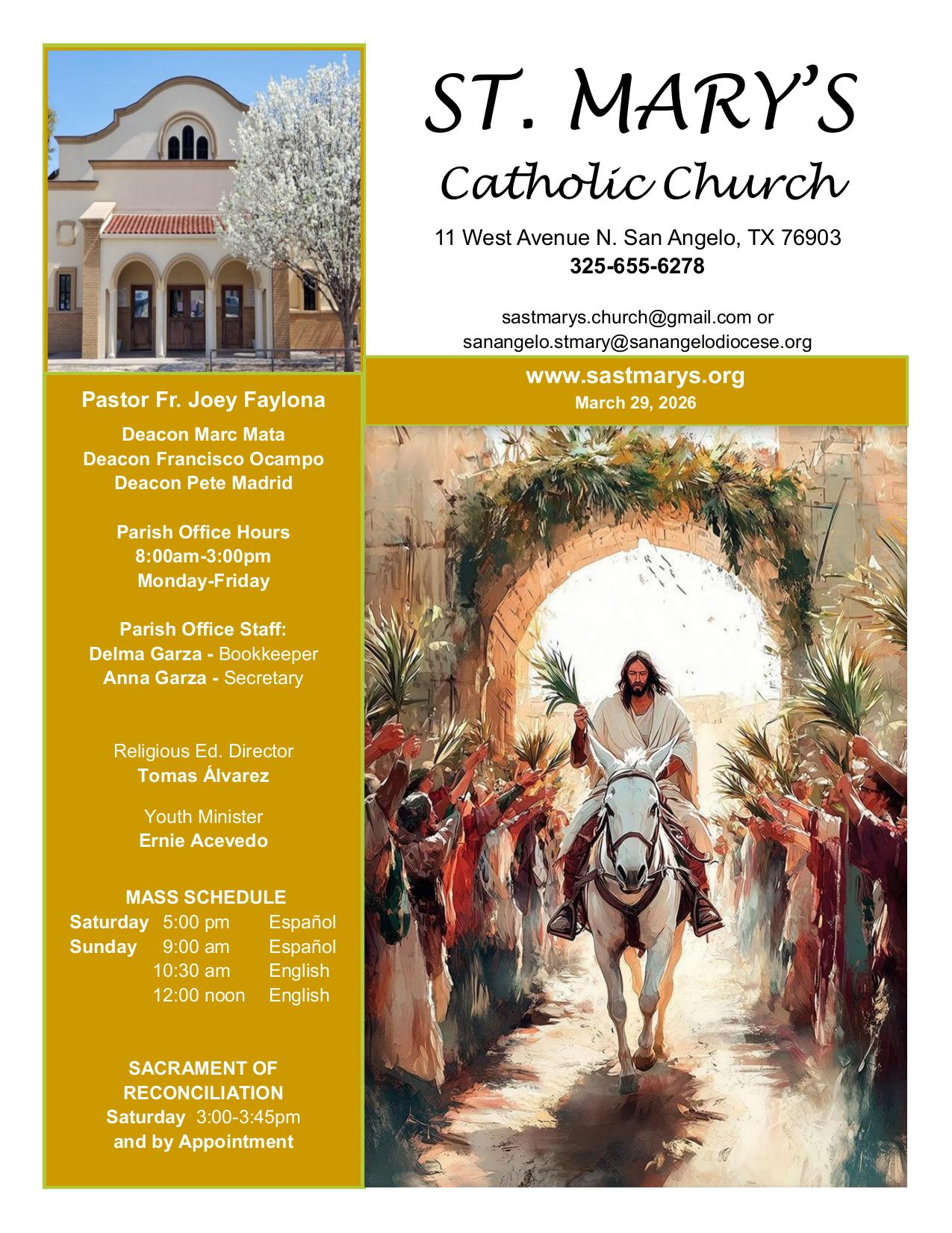 march 29, 2026 Bulletin