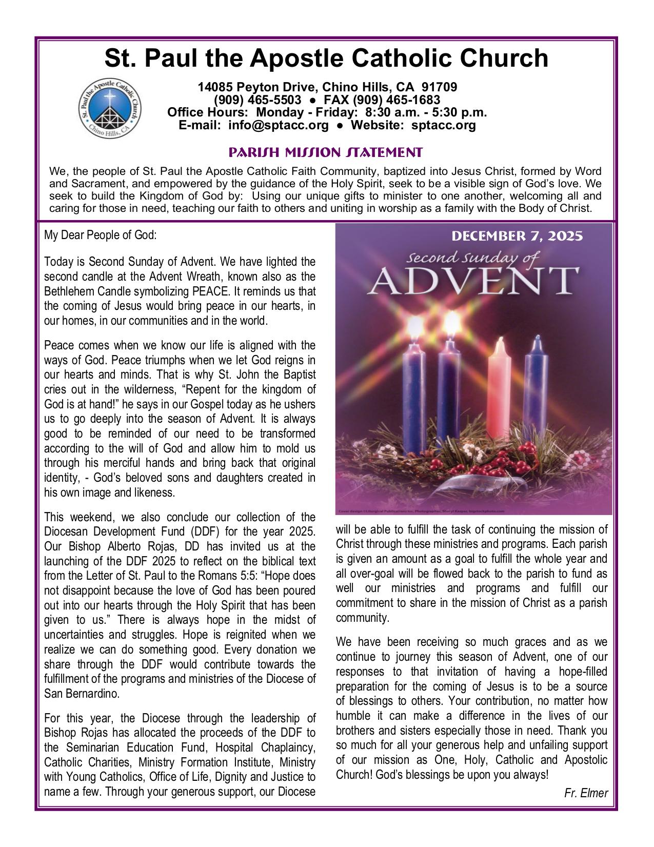 december 7, 2025 Bulletin