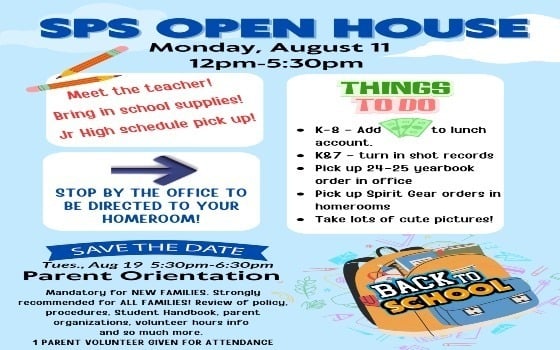 OPEN HOUSE/MEET THE TEACHER P3-8