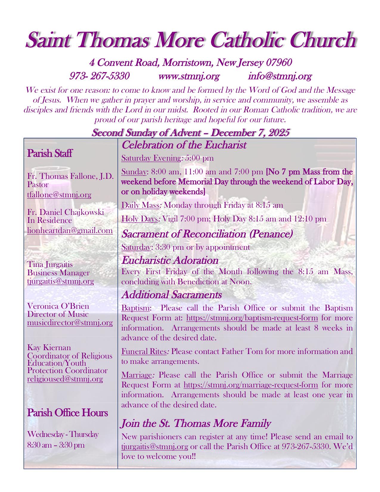 december 7, 2025 Bulletin