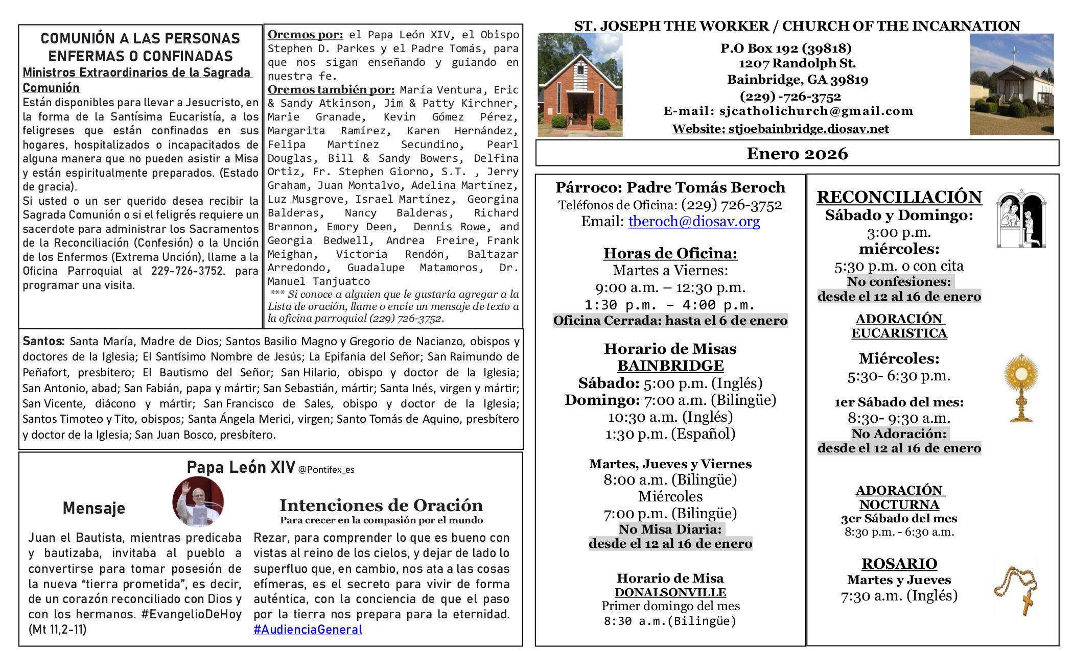 january 2, 2026 Bulletin