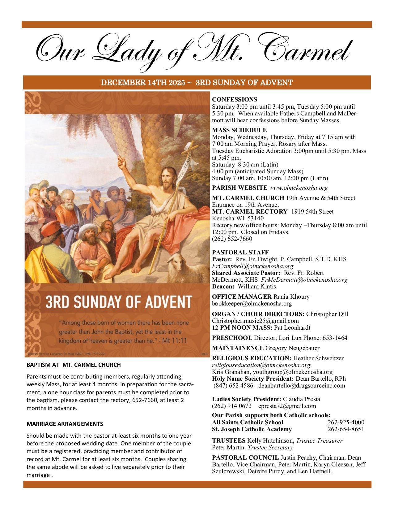 december 14, 2025 Bulletin