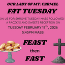 Shrove Tuesday Mass and Fat Tuesday Paczki and Sweets Reception