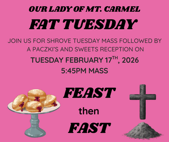 Shrove Tuesday Mass and Fat Tuesday Paczki and Sweets Reception