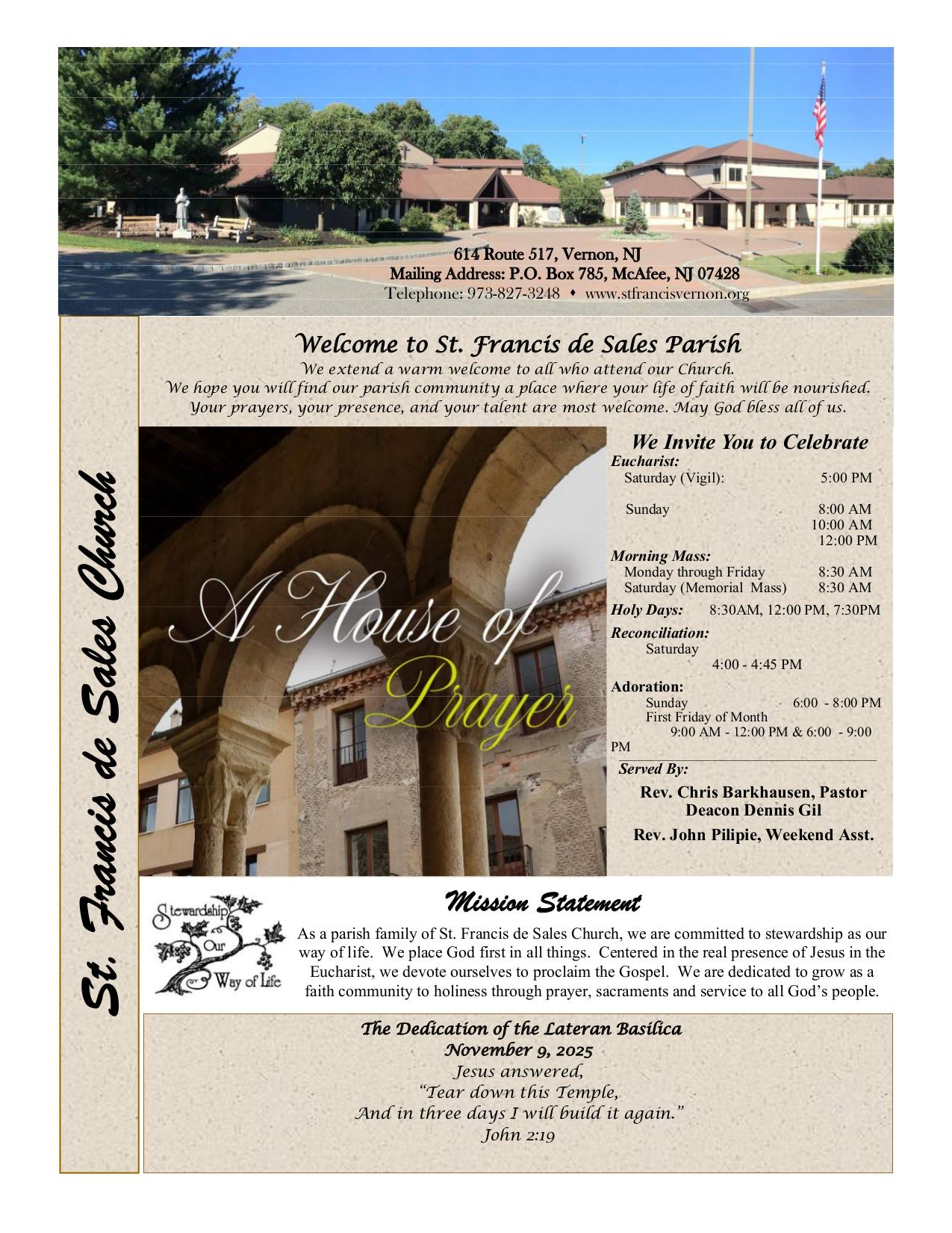 november 9, 2025 Bulletin