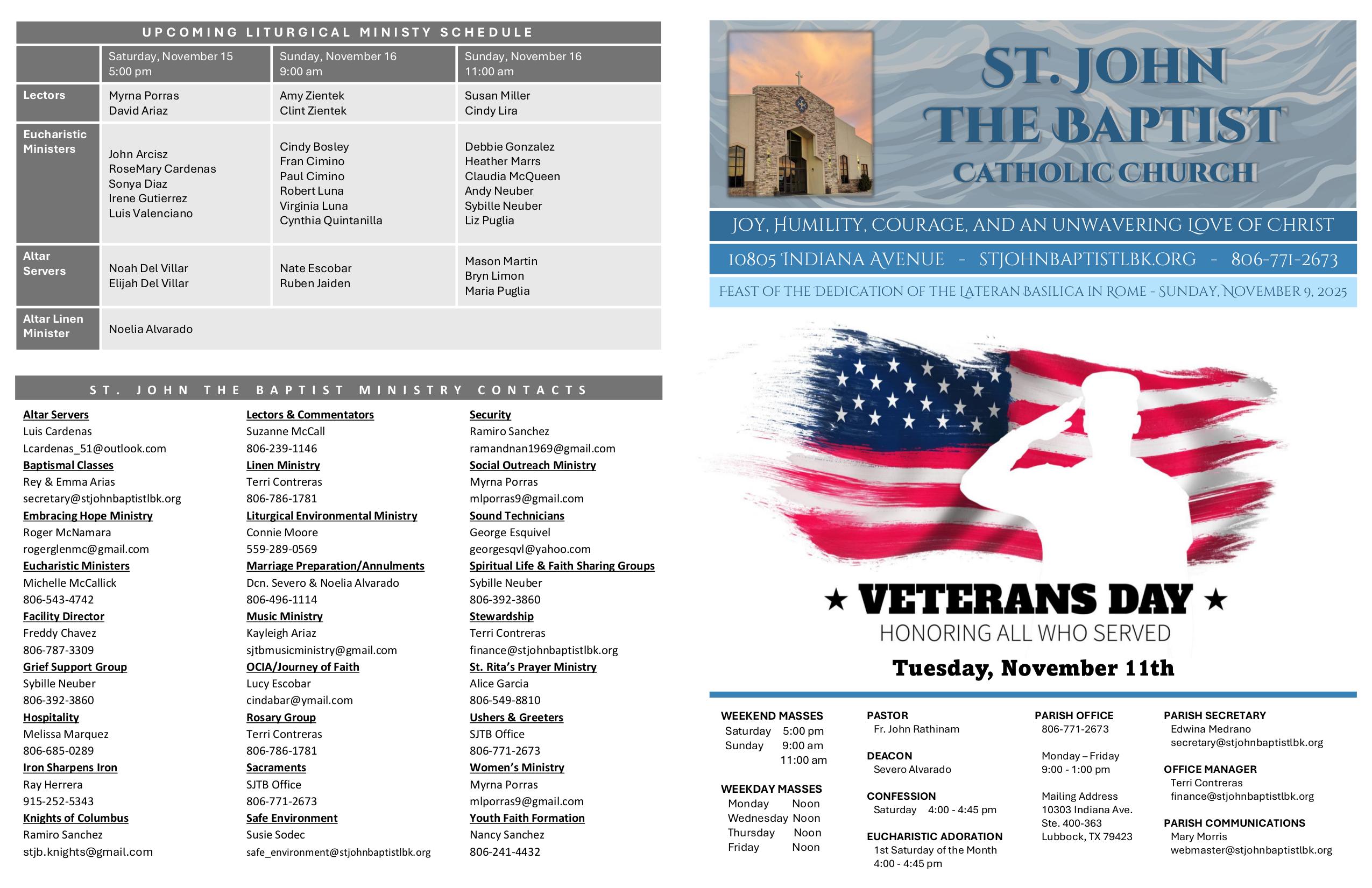 november 9, 2025 Bulletin