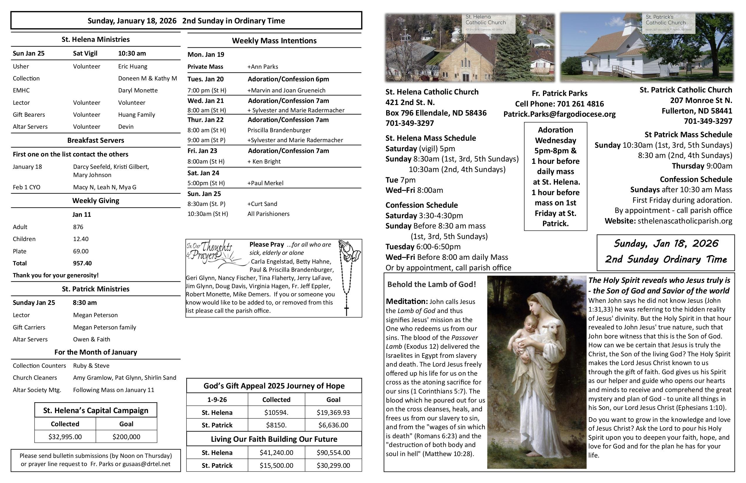 january 18, 2026 Bulletin