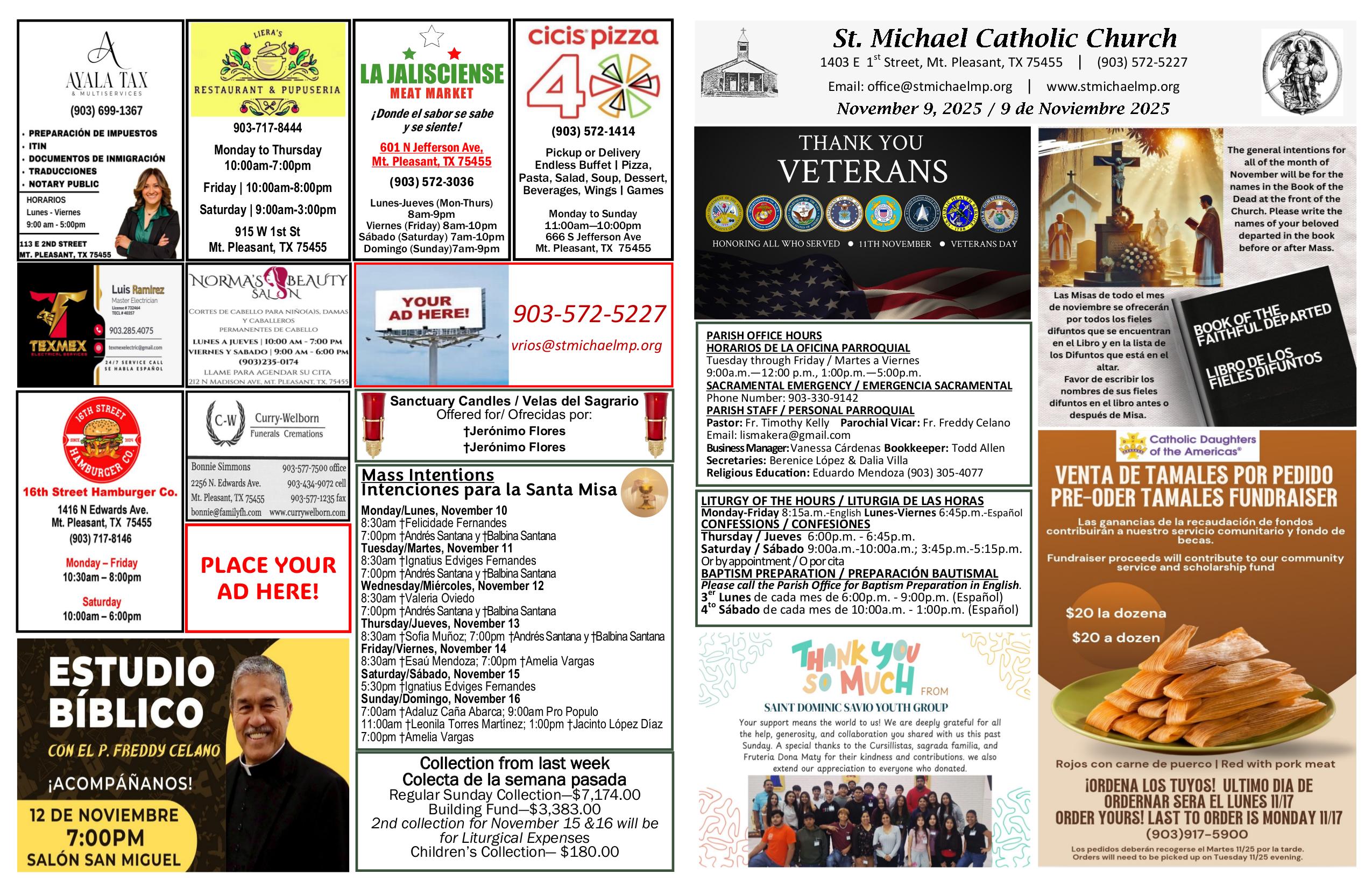 november 9, 2025 Bulletin