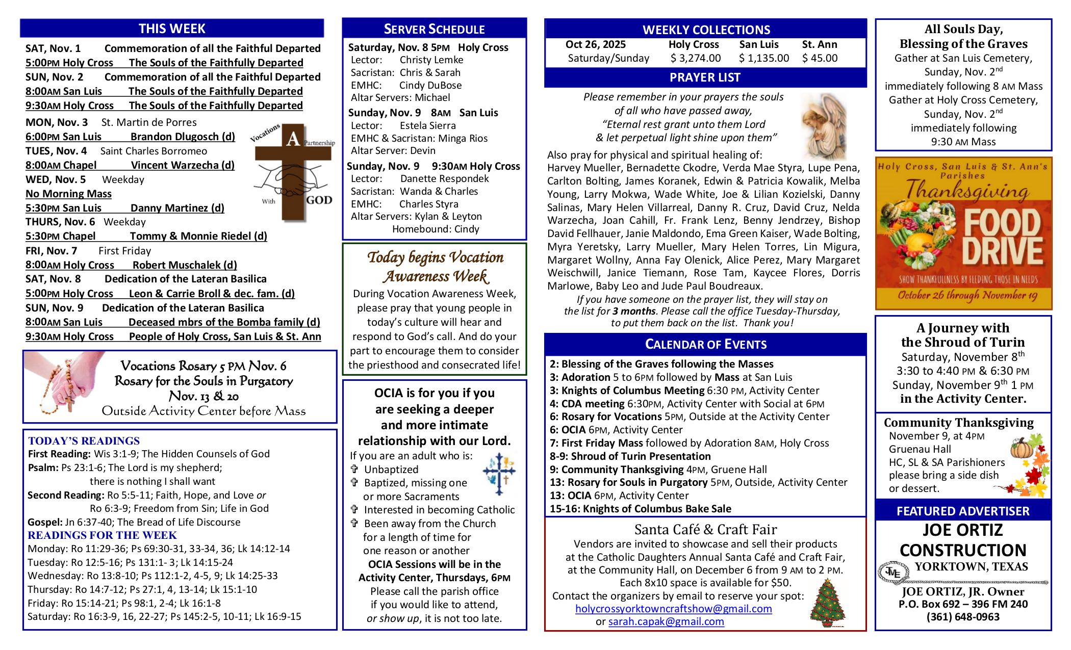 november 2, 2025 Bulletin