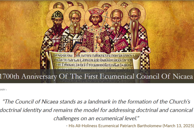 Educational Resources for the 1700th Anniversary of the 1st Ecumenical Council