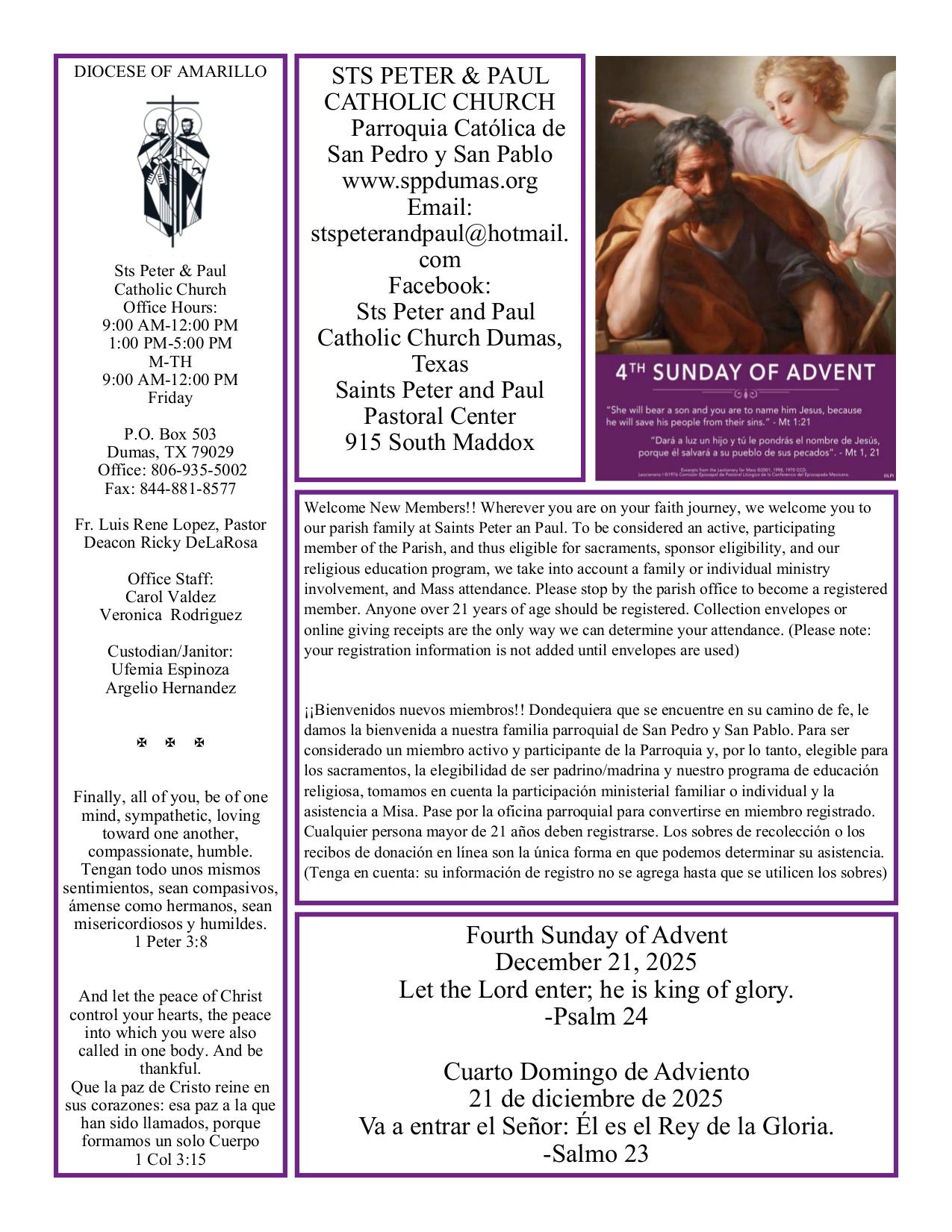 december 21, 2025 Bulletin