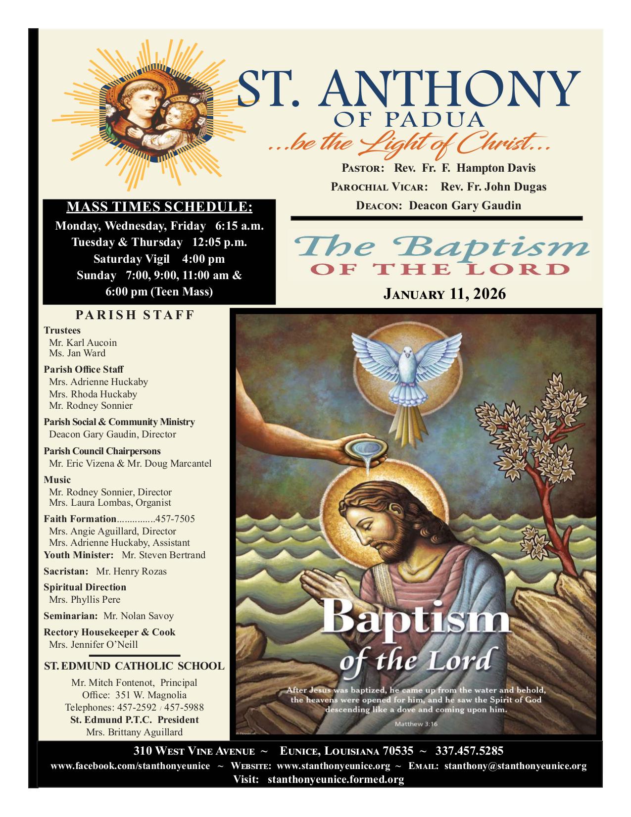 january 11, 2026 Bulletin