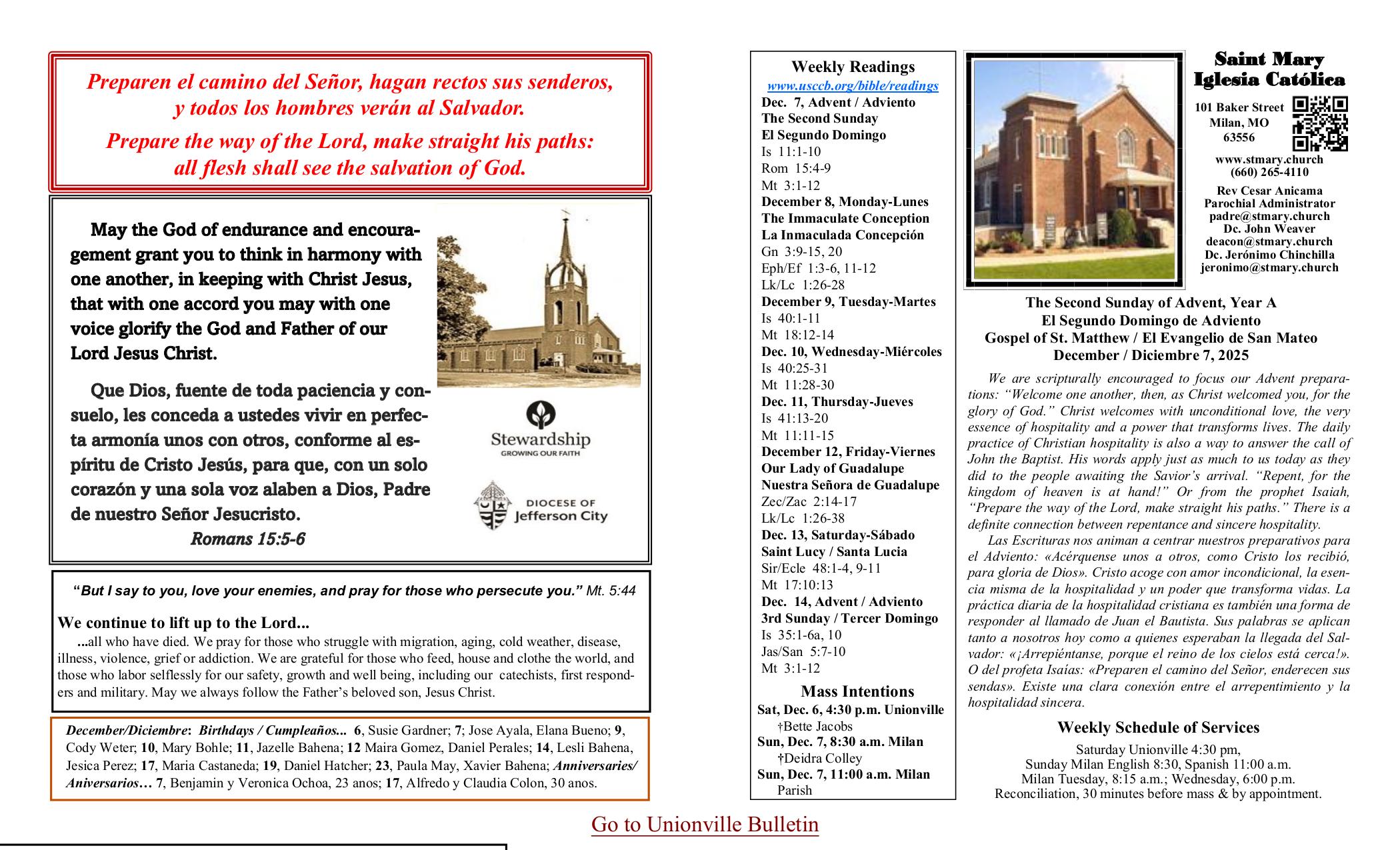 december 7, 2025 Bulletin