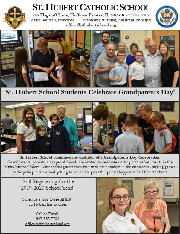 St. Hubert School Students Celebrate Grandparents Day! St. Hubert