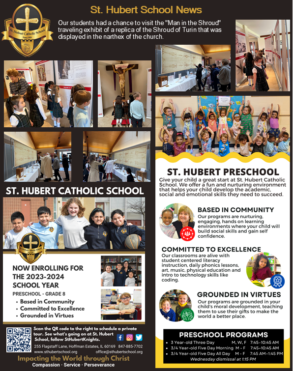 St. Hubert School News St. Hubert Catholic Church Hoffman Estates, IL