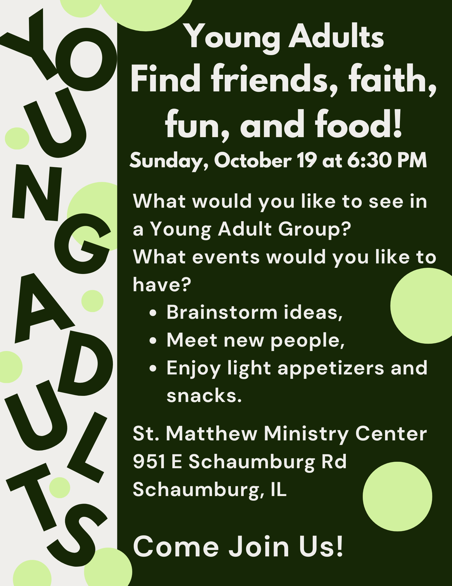 Young Adult Core Meeting October 19