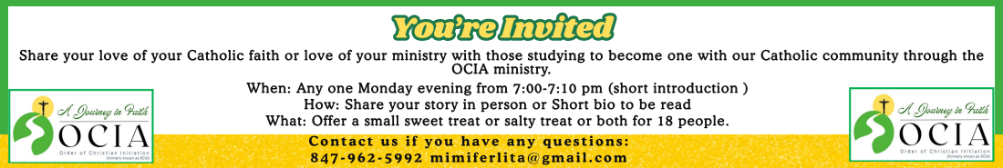 SHARE YOUR STORY AND A SMALL TREAT WITH OCIA MEMBERS