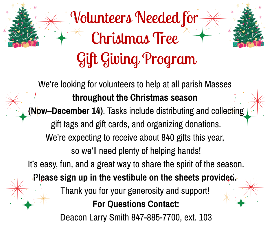 Volunteers Needed for Thanksgiving & Christmas Wish Tree