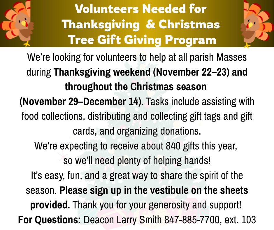 Volunteers Needed For Thanksgiving & Christmas Wish Tree