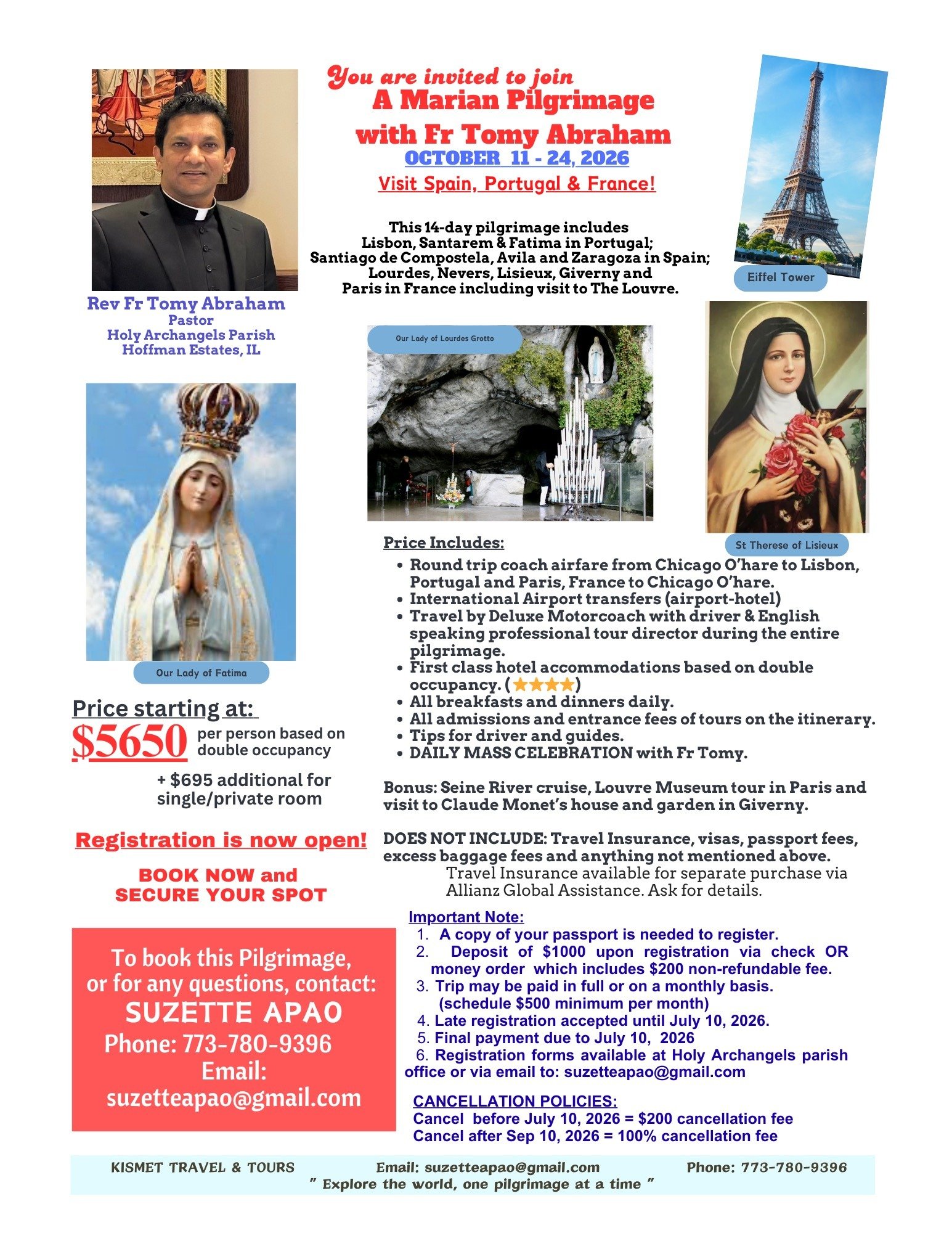 Marian Pilgrimage with Fr. Tomy 2026