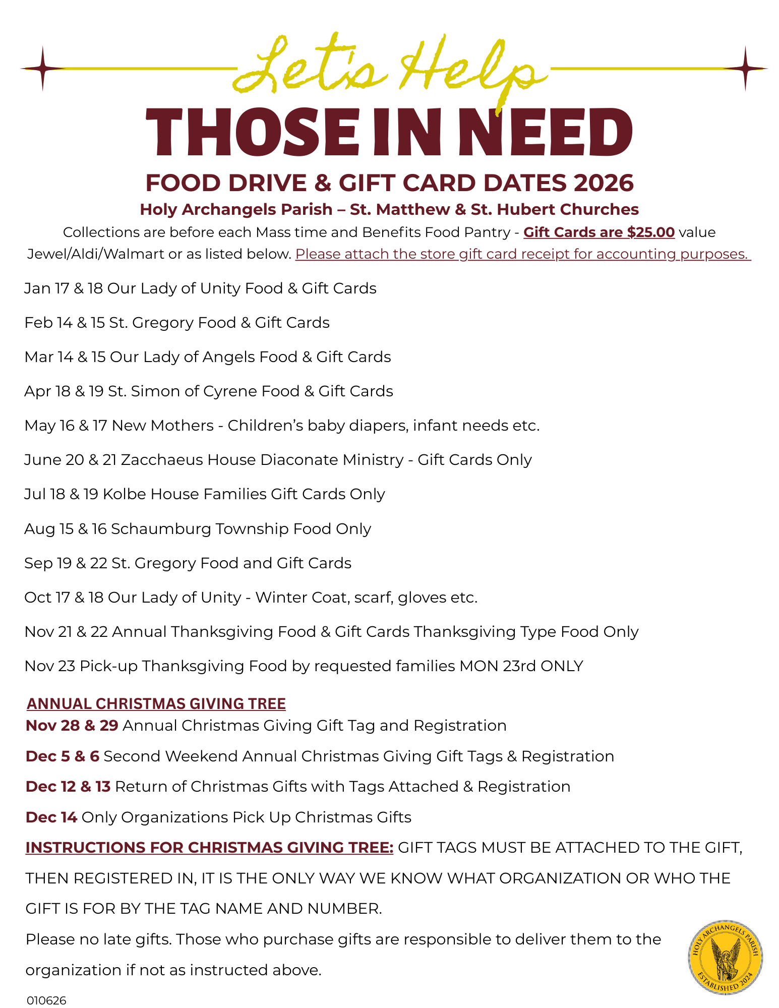 Community Life Donation Drive Updated August 18, 2025