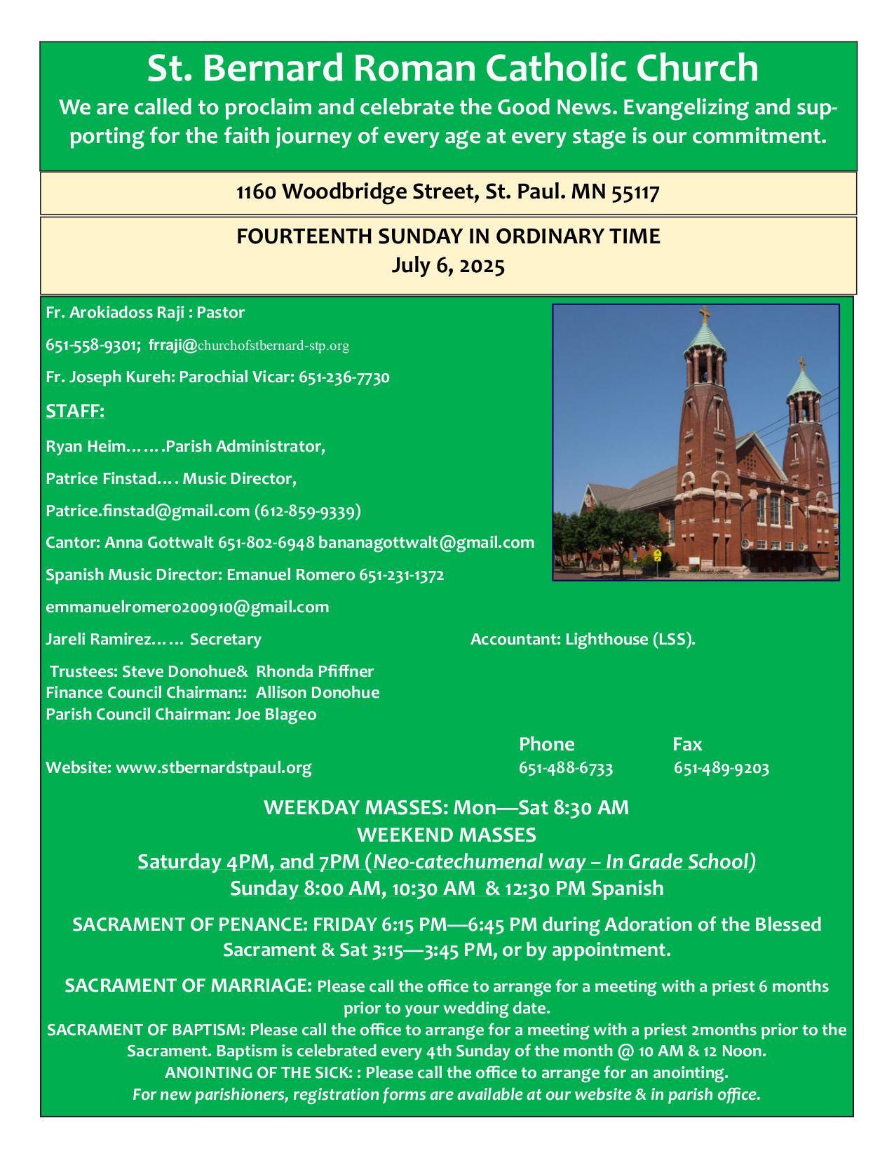 july 6, 2025 Bulletin