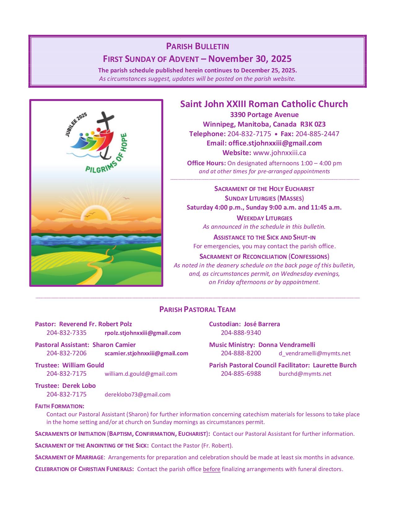 november 30, 2025 Bulletin